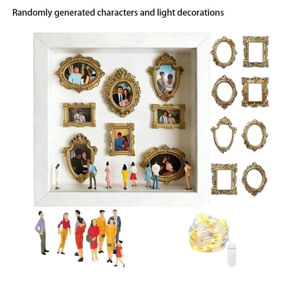 DIY 3D Silhouette Box, 9.7" Mini Museum Shadow Box Art Kit, Creative Resin Desktop Ornament for Home Decor & Gift, White