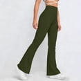 thumbnail image 6 of Jewelreauty Women's Flare Leggings High Waisted Ultra Soft Stretchy Yoga Workout Gym Bell Bottom Pants (XL, Army Green), 6 of 8