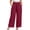 Pants ## Wine, variant on Xdegoge Plus Size Pants Women Elastic High Waist Trousers Featuring Self Tie Belt Wide Leg Flowy Summer Beach Dressy Casual Lounge Bottoms with Deep Side Pockets