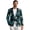 Panda Blue Leaves Pattern, variant on HELLHERO Lightweight Versatile Blazer for Casual Summer, Polyester Slim Fit Suit Separates Coat with Pockets