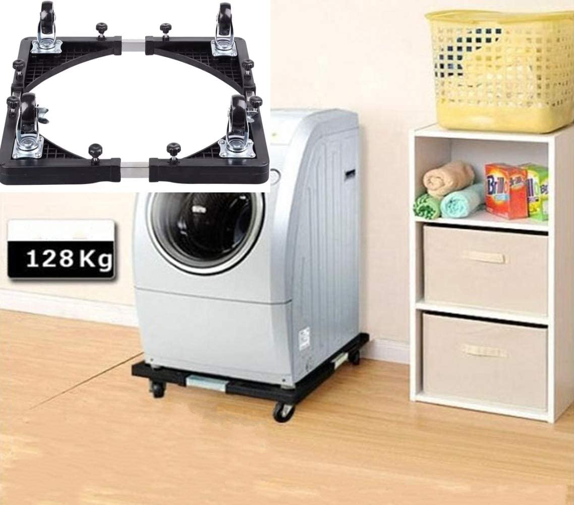Movable Base Size Adjustable Washing Machine Base for Dryer Refrigerator Telescopic Furniture Dolly Roller with Swivel Locking Casters (4 Wheels) 16-26