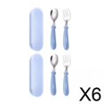 thumbnail image 1 of Juego de cuchara y tenedor,Juego de cubiertos portátiles,utensilios de viaje reutilizables,Tenedor y cuchara de acero inoxidable 304 con estuche,Juego de cubiertos para bebé,cubiertos para, 1 of 8