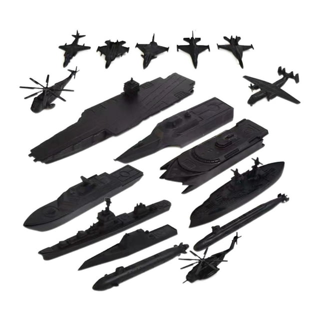 TISHITA 17 Pcs Navire de Guerre avec Petits Avions Modèles pour Adultes Garçons de 14 Ans et Plus Noir