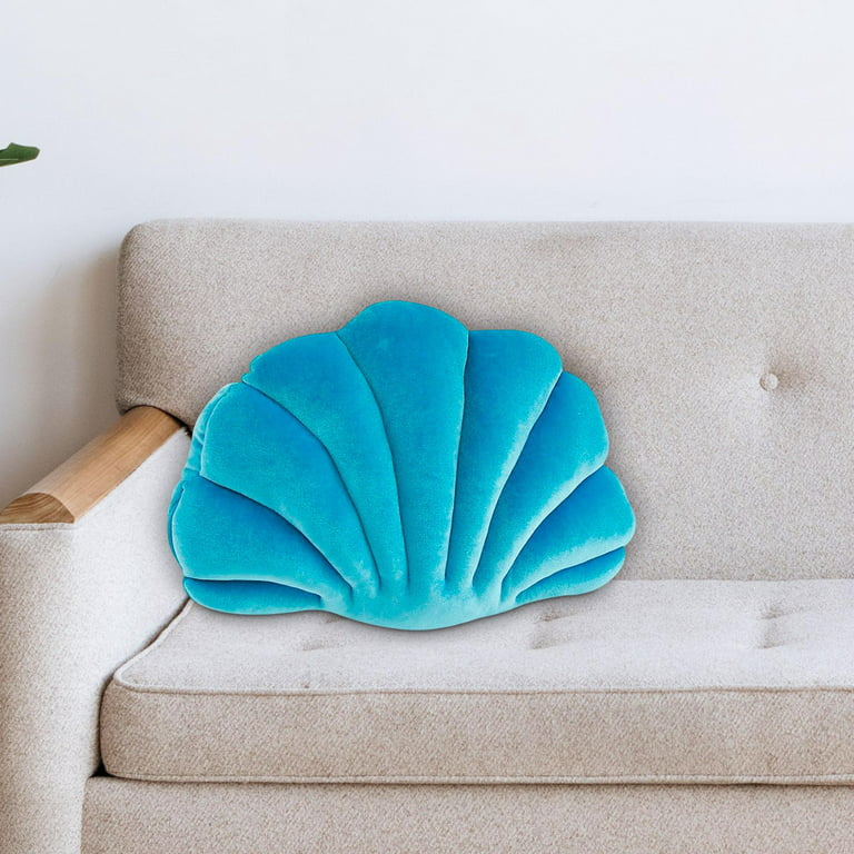 Shell Pillows Clam Pillow Floor Stuffed Throw Surface Washable Housewarming  Gift Wear Resistant Lovely Blue 