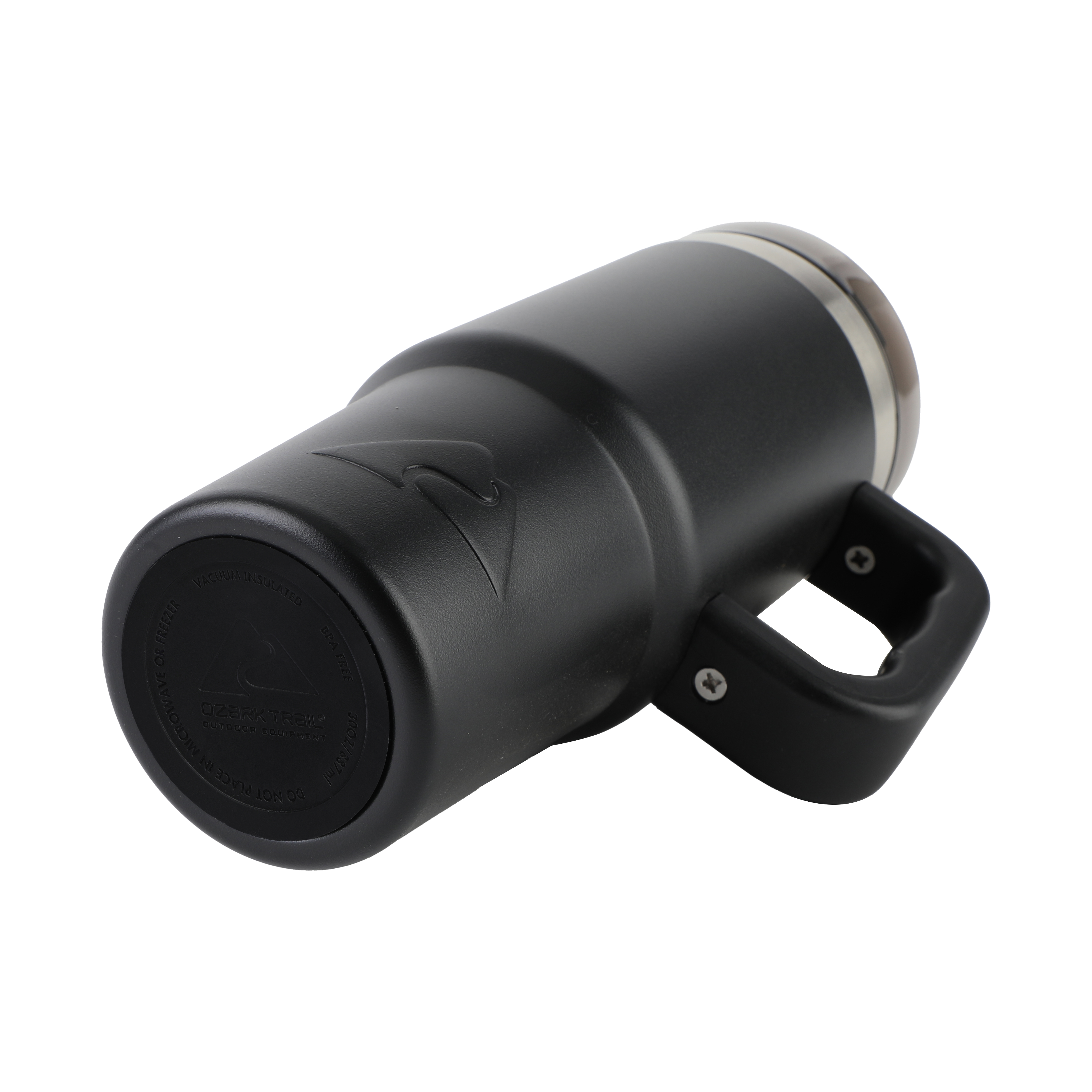 Termo de acero inoxidable aislado de 18 oz con asa, negro intenso 7
