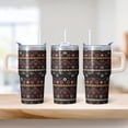 thumbnail image 2 of 20oz Stainless Steel Tumbler with Lid and Straw, Bohemian Boho Insulated Travel Coffee Mug, Double Wall Vacuum Leakproof Cup Design, 2 of 5