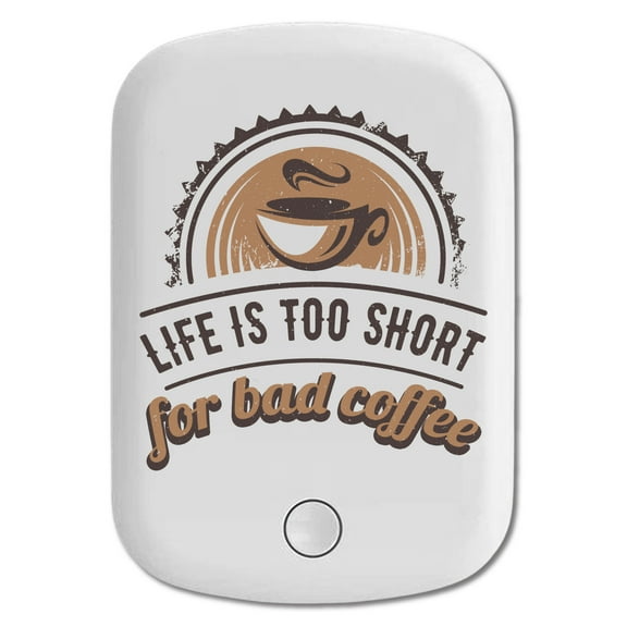 DistinctInk Magnetic Battery Pack, 5000 mAh Wireless Portable Charger with USB-C Cable, Compatible with MagSafe iPhone 14 / 13 / 12 Series - Life Too Short For Bad Coffee