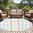 thumbnail image 4 of Round Rug 6Ft Washable Non-Slip, Green Beige Plaid Circle Area Rugs for Living Room Bedroom, Buffalo Farmhouse Art Checkered Indoor Floor Mats Carpet Runner for Home Decor Aesthetic, 4 of 8