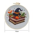 thumbnail image 6 of Dserhfy Halloween Embroidery Kit DIY Cross Stitch Kit with Embroidery Hoop Hand Embroidery Starter Handmade Gnome Crafts for Beginners Adults, 6 of 8