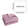 thumbnail image 3 of ZFYXGS Milk Fleece Blanket Winter Thickened Office Nap Coral Fleece Sofa Cover Blanket Shawl Small Blanket All-season Use 59x84 inches Purple, 3 of 6