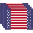 thumbnail image 2 of Watercolor Stripes and Stars 4th of July Placemats Set of 4, 12 x 18 Inch Patriotic Memorial Day Seasonal Holiday Table Mats for Dining Table Decoration, 2 of 6