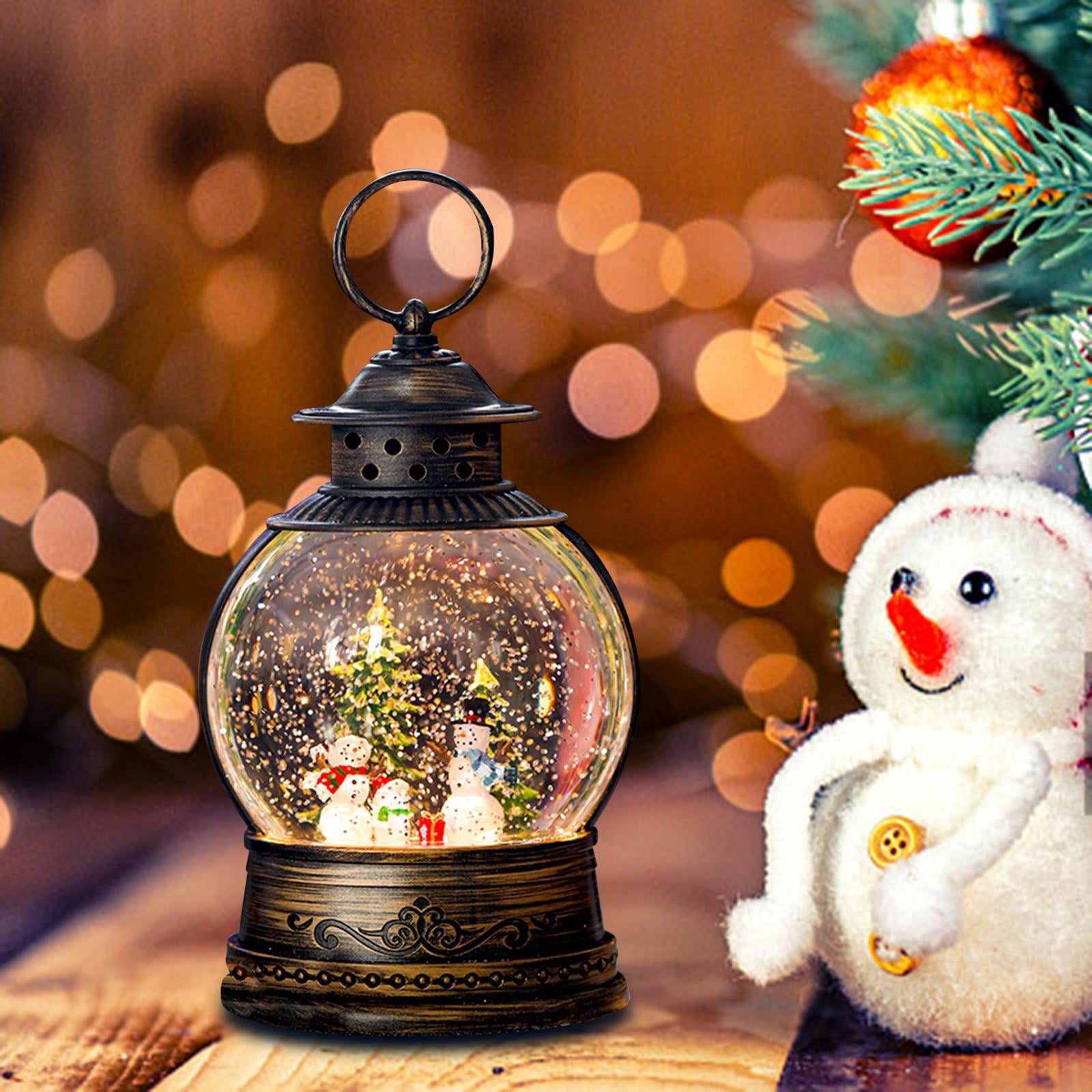 Lanterne Boule à Neige De Noël 10 Pouces – Bonhomme De Neige Musique Et Lumière – Neuve