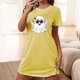 thumbnail image 1 of Camisón corto de talla grande para mujer, camisón de manga corta con estampado de pecho a la moda, camisón para mujer, 1 of 5