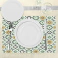 thumbnail image 3 of Ambesonne Moroccan Place Mats Set of 4, Lotus Floral, Standard Size, Green White, 3 of 6