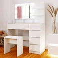 thumbnail image 4 of Jopath Makeup Vanity Desk Set with Mirror & Light,Dressing Table Storage with 3 Lighting Modes for Bedroom,Living room,White, 4 of 7