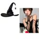 thumbnail image 5 of Accesorios para Disfraz de Bruja de Halloween, Sombrero de Bruja Plisado para Mujer, Tocado de Mago para Fiesta, Sombrero Puntiagudo de Pico Ancho, Negro, 5 of 6