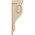 thumbnail image 3 of 6"W x 12"D x 36"H Thin Scroll Rough Cedar Woodgrain TimberThane Corbel, Primed Tan, 3 of 6