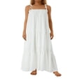 thumbnail image 3 of PENGXIANG Femmes d'Été Spaghetti Sangle Longue Maxi Robe Haut Bas Robe à Volants Étagée en Vrac Plage Fluide Robe Longue Abricot XL, 3 of 7