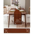 thumbnail image 6 of Fall Buffalo Plaid Burlap Cotton Table Runner 13x60 Inches Long, Thanksgiving Orange Check Farmhouse Farmhouse Table Runners, Outdoor Dining Tablecloths Decor for Baby Shower/Party/Wedding, 6 of 6