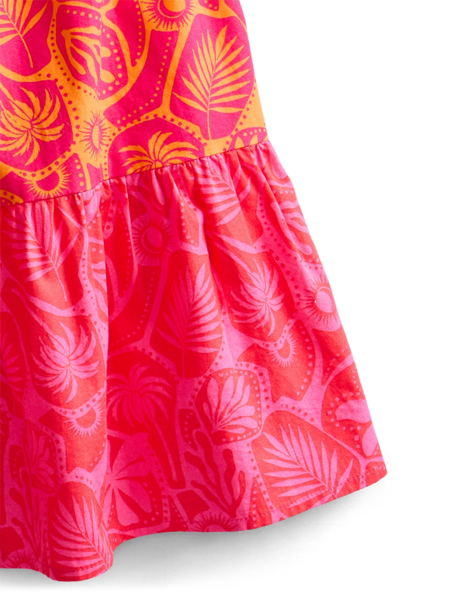 Wonder Nation Girls Cotton Tiered Swing Dress, Sizes 4-18 & Plus