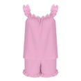thumbnail image 5 of CAIVO Women Summer Solid Color Camisole Pullover Sleepwear Shorts Two Piece Pajama Tops With Bottoms Leisure Homewear, 5 of 6