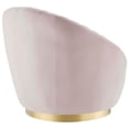 thumbnail image 5 of Maklaine Upholstered Performance Velvet Swivel Chair in Gold/Pink, 5 of 7