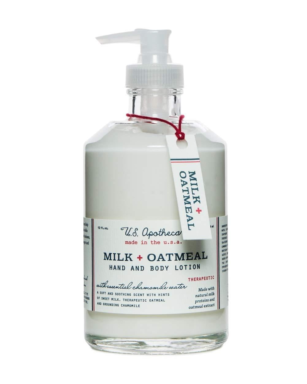 U.S. Apothecary Milk + Oatmeal Hand and Body Lotion, 12 fl. ounces
