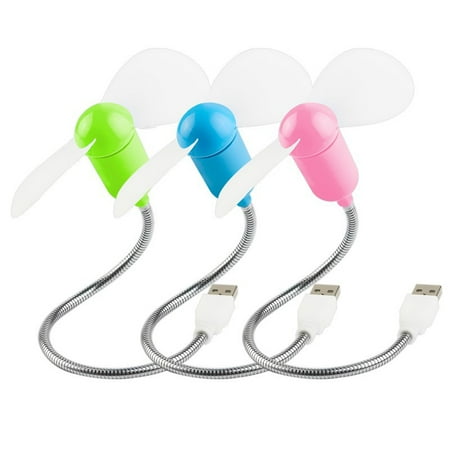 

Egebert Mini Mobile USB Powered Cooling Fan Flexible Goose neck Air Blower For Desktop PC Computer Laptop Notebook Tablet 3 Pack (Pink/Black/Blue)