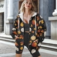 thumbnail image 3 of COEQINE Oversized Women's Hoodie Fashion Full Zipper Sweatshirts Christmas House Tree and Cookies Print Long Sleeve Casual Wear Fall Winter Outfits Jacket with Pockets, 3XL, 3 of 7