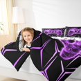 thumbnail image 6 of Manfei Neon Purple Gamepad Queen Comforter Set for Boys, Honeycomb Abstract Bedding Sets, Mystic Glitter Galaxy Reversible Bedding Comforter Set, Luxury Bedroom Decor, 3 Pieces, 6 of 9