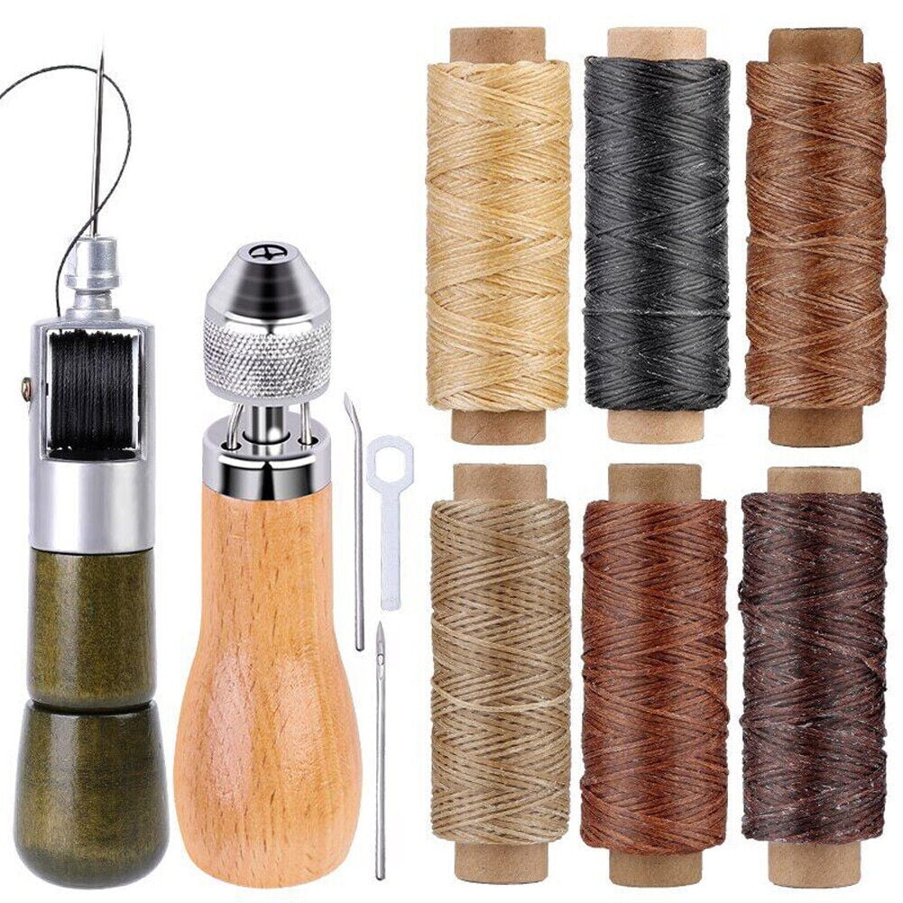 Leather Sewing Awl Thread Kit with Waxed Thread Manual Speedy Stitcher Tool USA