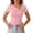 Pink, variant on Ymauqau Tops for Women Trendy Short Sleeve Asymmetrical Neck Cut out Slim T-Shirts Tight Tee Blouses Going out Tops