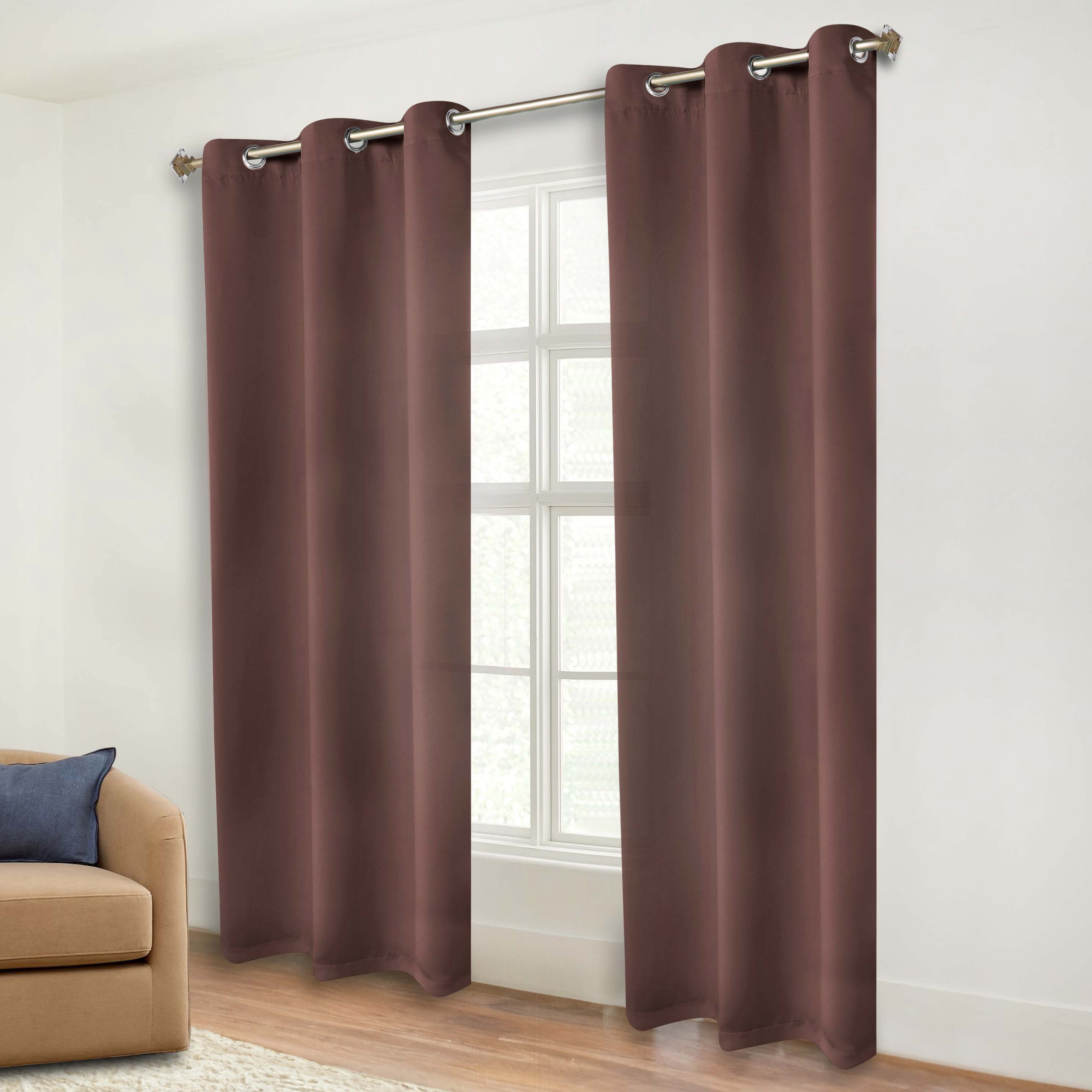 Superior Blackout Solid Light Filtering Grommet Curtain Panel Set, 46" x 84", Cappuccino