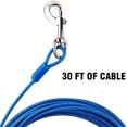 thumbnail image 5 of 30 ft Tie Out Cable for Dog with Durable Spring and Metal Swivel Hooks for Outdoor, Yard and Camping, Rust- Proof Training Tether for Small to Medium Dogs Up to 120 Pounds, Blue, 5 of 7