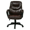 thumbnail image 5 of Faux Leather Chocolate Brown Managers Chair with Padded Arms, 5 of 5