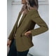 thumbnail image 3 of Blazer Cicy Bell para mujer, casual, con parte delantera abierta, color verde militar, 3 of 6