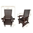 thumbnail image 2 of Fortune Candy Wooden Patio Glider with Cup Holders and Deep Contoured Seat, for Outdoor, Deep Brown, Set of 2, 2 of 8