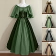thumbnail image 4 of nerohusy Womens Renaissance Costume Medieval Dress with Corset Lace Up Halloween Vintage Elf Irish Costume Gown Princess Dress Army Green,M, 4 of 4
