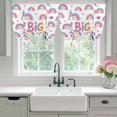 thumbnail image 4 of Boho Colorful Rainbow Tie Up Curtains 45 Inches Long, Kitchen Window Curtains Over Sink, Cartons Rainbows BIG SISTER Text Small Window Curtains Shade Balloon Curtains Valances for Bedroom 34"x45", 4 of 8