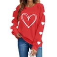 thumbnail image 2 of Vetsdori Womens Valentine Sweatshirts Gifts for Girlfriend Casual Tops Valentine's Days Crew Neck Sweatshirts for Women Cute, 2 of 8