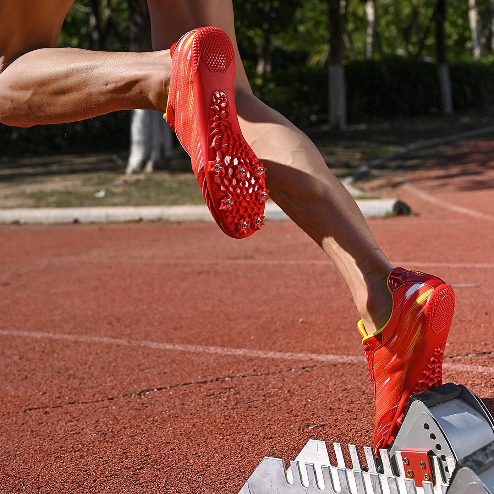 Track Spike Shoe for Men Professional Field and Track Shoes Breathable Running High Jump Racing Shoes