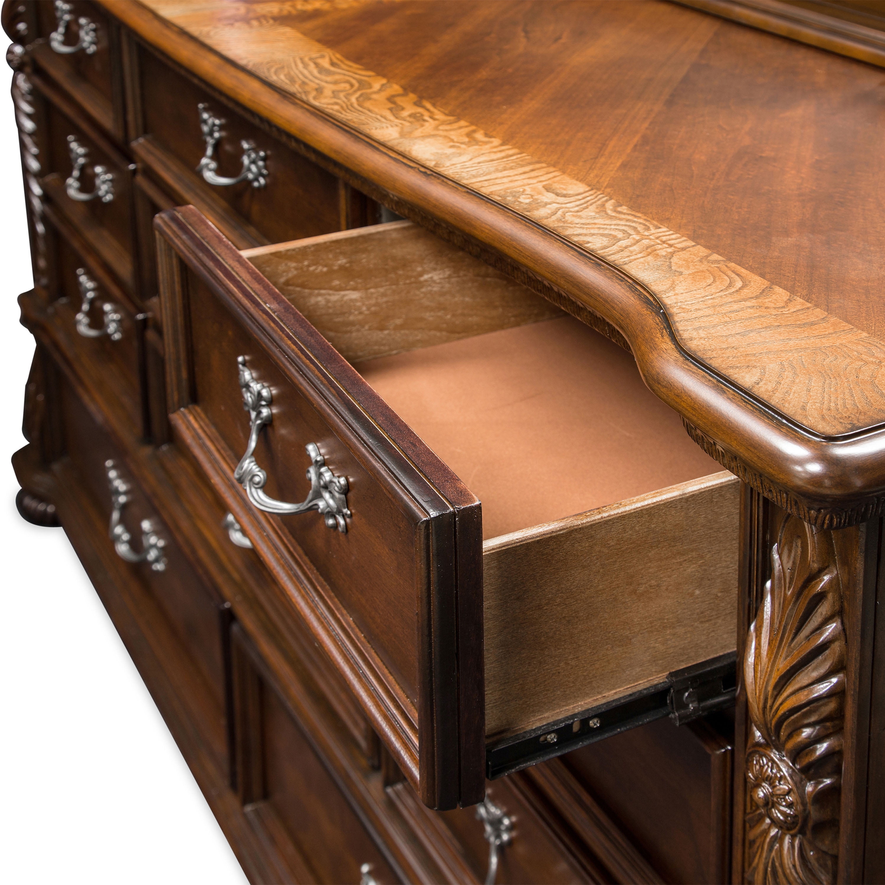 Furniture of America Hamlin Adult Traditional 11-Drawer Dresser, Brown Cherry