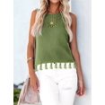 thumbnail image 5 of Women'S Summer Knit Tank Tops Racerback High Neck Sweater Vest, Dressy Casual Outfits Green M, 5 of 8