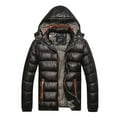 thumbnail image 5 of Winter Men Solid Color Down Jacket Slim Fit Hooded Long Sleeve Coat Outwear, 5 of 7