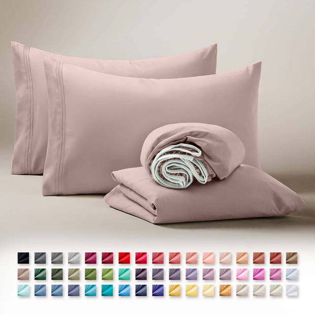 Clara Clark Juego de Sábanas Individual, Lujo 3 Piezas con Bolsillos Profundos, Ropa Cama Infantil Microfibra Ultrasuave, Color Beige Durazno.
