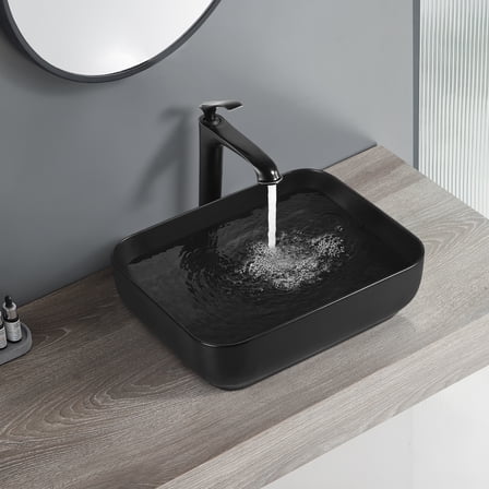 Bothwa Home Modern Bathroom Vessel Sink – Stylish Above-Counter White Porcelain Sink, Durable Ceramic, Easy Top-Mount Installation