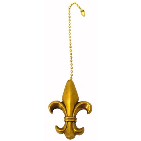 Fleur De Lis Ceiling Fan Pull Gold Painted Resin 2 5 Inch