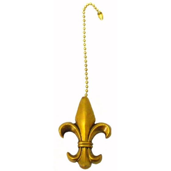 Fleur De Lis Ceiling Fan Pull Gold Painted Resin 2 5 Inch