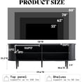 thumbnail image 2 of VANACC Mid Century Modern TV Console, 70" Tambour Door Cabinet with Wood Legs for Living Room, Black, 2 of 8