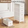 thumbnail image 5 of Narrow Storage Cabinet with 4 Drawers, Slim Fabric Dresser Tower for Small Spaces, White, for Bedroom, Bathroom, Laundry, Closet, 5 of 8